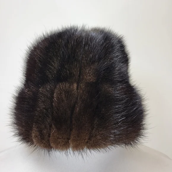 Accessories | Mink Fur Leather Beret Hat Vintage Lined  display picture 3